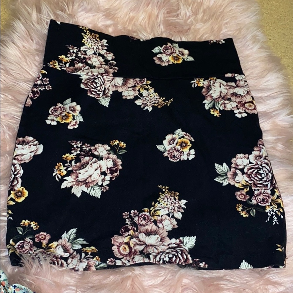 Floral high waist skirt